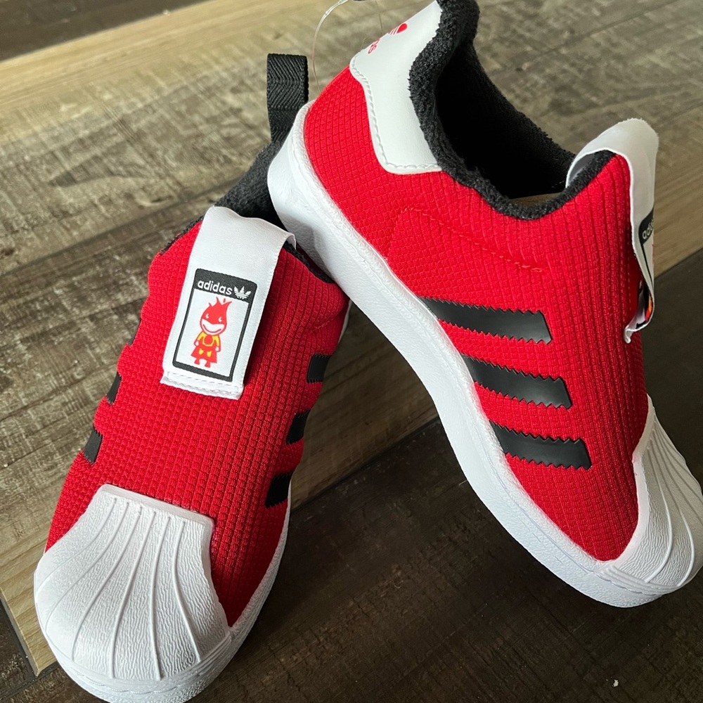 adidas Red Sneakers with Black Accents